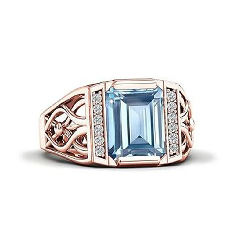 Sterling silver 10K 14K 18K Gold Emerald Cut 4 Carat Mens Gemstone Engagement Ring Promise Ring for Men