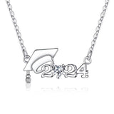 Sterling Sliver  Class of 2024 Graduation Pendant Necklace