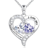 Sterling Silver Personalized Engraved Birthstone Pendant Necklace