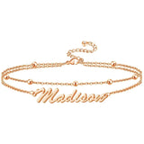 Sterling Silver Custom Name Multi-layered  Anklet