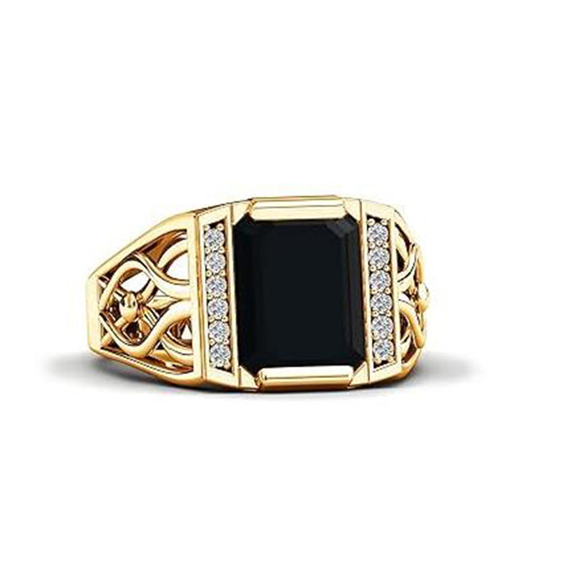 Sterling silver 10K 14K 18K Gold Emerald Cut 4 Carat Mens Gemstone Engagement Ring Promise Ring for Men