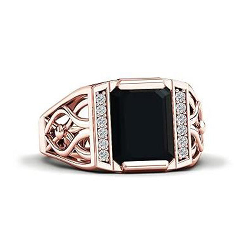 Sterling silver 10K 14K 18K Gold Emerald Cut 4 Carat Mens Gemstone Engagement Ring Promise Ring for Men