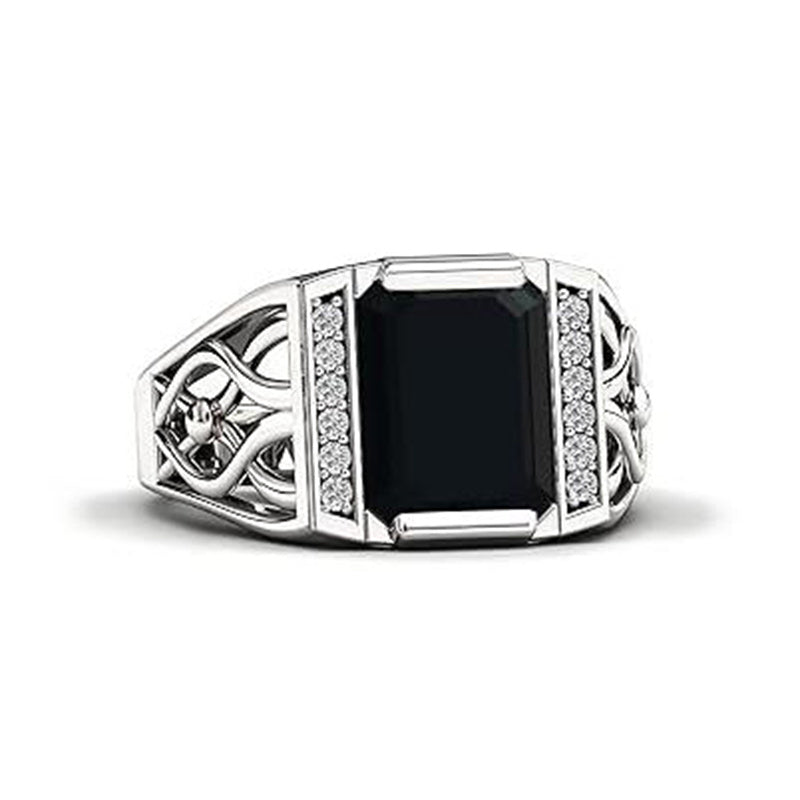 Sterling silver 10K 14K 18K Gold Emerald Cut 4 Carat Mens Gemstone Engagement Ring Promise Ring for Men
