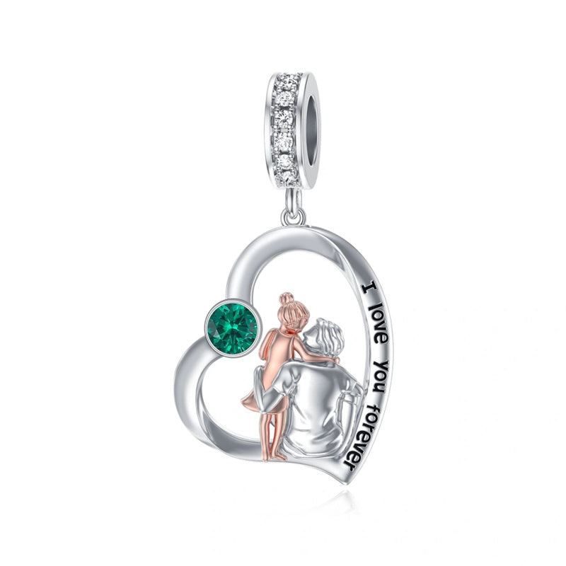 Sterling Silver Father Daughter Mother Daughter Charm Beads