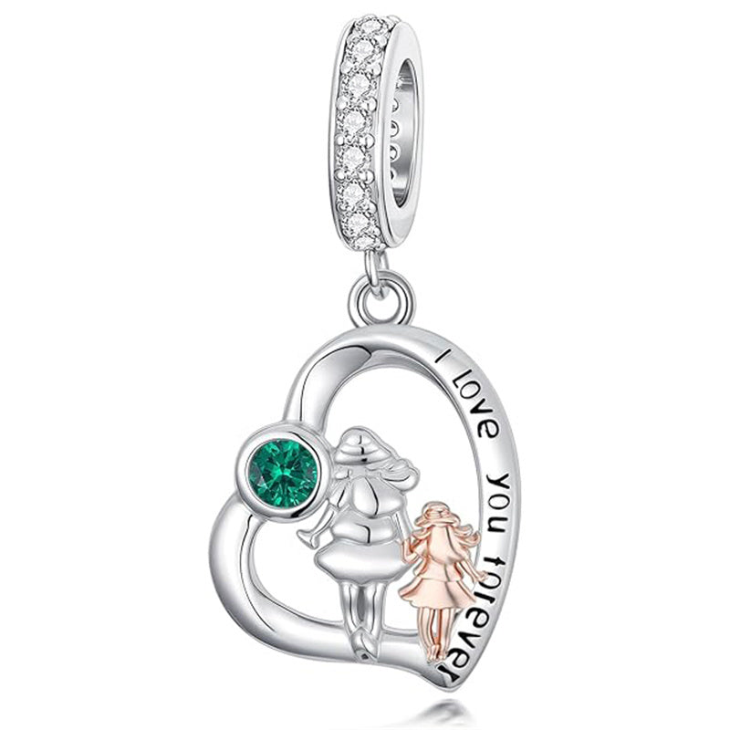 Sterling Silver Father Daughter Mother Daughter Charm Beads