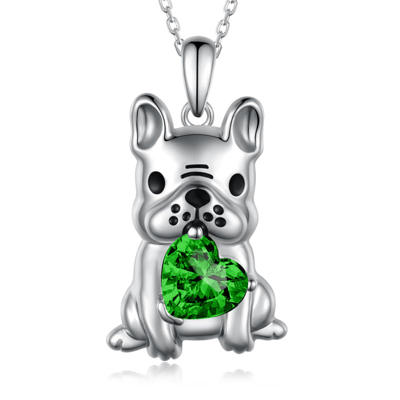 Sterling Silver French Bulldog Pendant Necklace