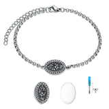 Sterling Silver 12-Month Birth Flower Urn Bracelet for Ashes