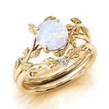 Sterling Silver Natural Moss Agate Blue Sandstone Opal Set Ring