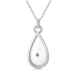 Sterling Silver Tear Mustard Seed Dangle Pendant Necklace