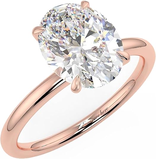 2ct 10K/14K/18K Gold Round Pear Oval Princess Cut Moissanite Engagement Ring