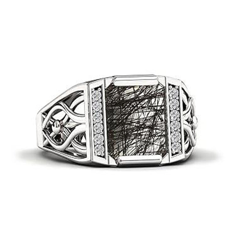 Sterling silver 10K 14K 18K Gold Emerald Cut 4 Carat Mens Gemstone Engagement Ring Promise Ring for Men