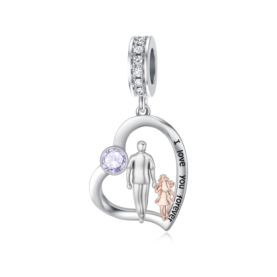 Sterling Silver Father Daughter Mother Daughter Charm Beads
