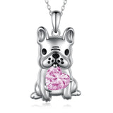 Sterling Silver French Bulldog Pendant Necklace