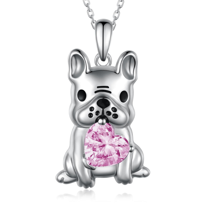 Sterling Silver French Bulldog Pendant Necklace
