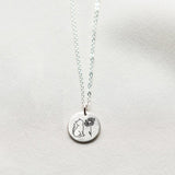 Sterling Silver Personalized Birth Flower Cat Pendant Necklace