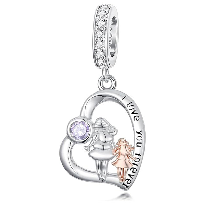 Sterling Silver Father Daughter Mother Daughter Charm Beads
