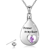 Sterling Silver Heart TearDangle Urn Necklace for Ashes