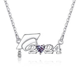 Sterling Sliver  Class of 2024 Graduation Pendant Necklace