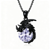 Sterling Silver Birthstone Dragon Necklace Pendant Necklace