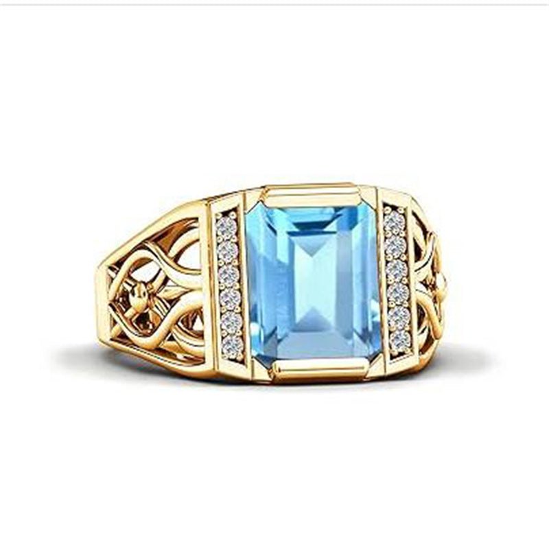 Sterling silver 10K 14K 18K Gold Emerald Cut 4 Carat Mens Gemstone Engagement Ring Promise Ring for Men