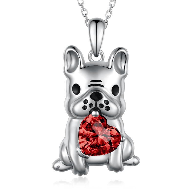 Sterling Silver French Bulldog Pendant Necklace