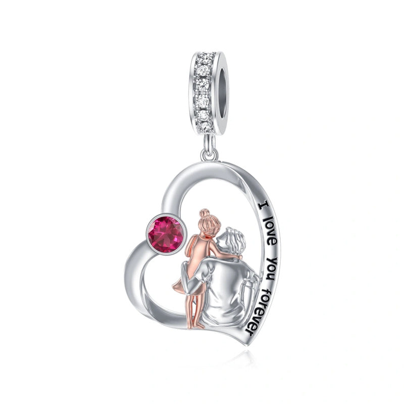 Sterling Silver Father Daughter Mother Daughter Charm Beads