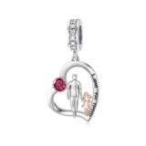 Sterling Silver Father Daughter Mother Daughter Charm Beads