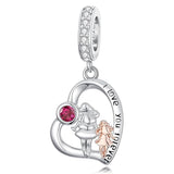 Sterling Silver Father Daughter Mother Daughter Charm Beads