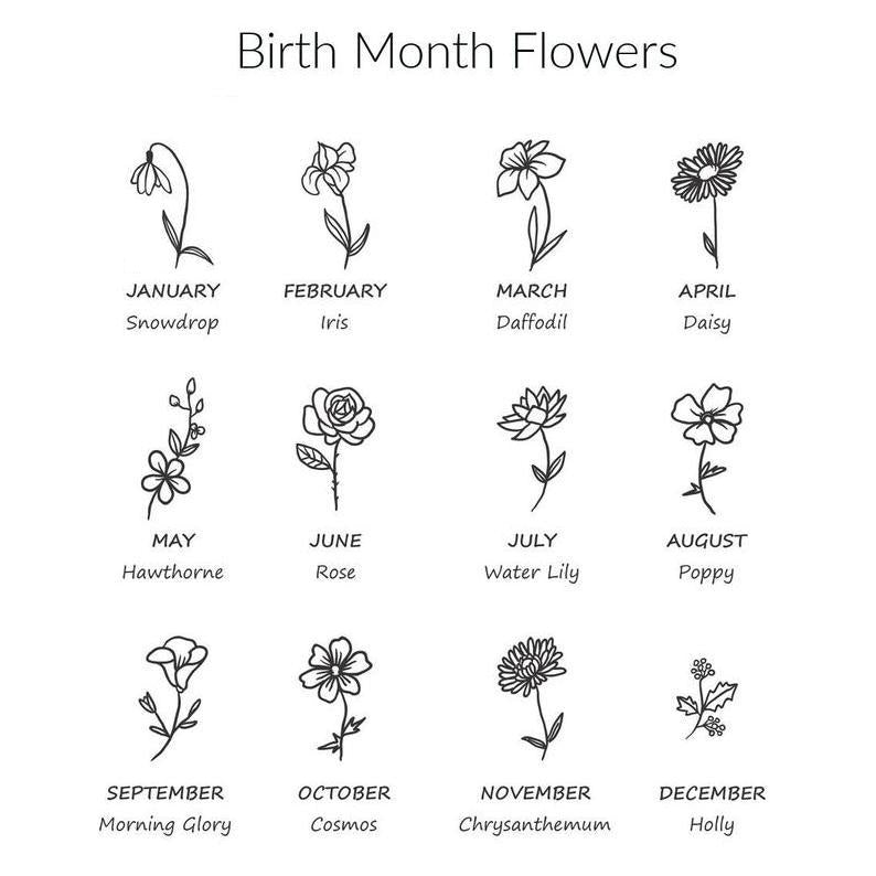 Sterling Silver Personalized Birth Flower Cat Pendant Necklace