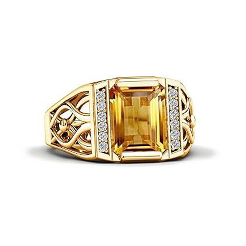Sterling silver 10K 14K 18K Gold Emerald Cut 4 Carat Mens Gemstone Engagement Ring Promise Ring for Men