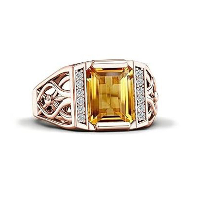 Sterling silver 10K 14K 18K Gold Emerald Cut 4 Carat Mens Gemstone Engagement Ring Promise Ring for Men