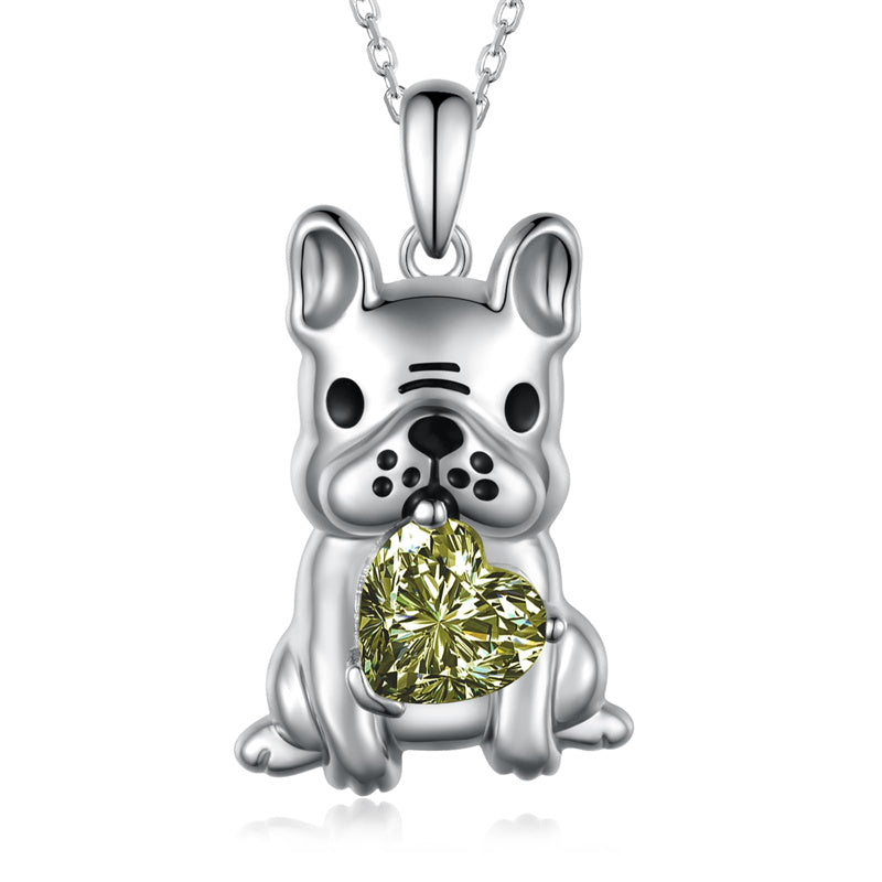 Sterling Silver French Bulldog Pendant Necklace