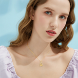 14K Gold Heart Rabbit Pendant Necklace
