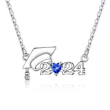 Sterling Sliver  Class of 2024 Graduation Pendant Necklace