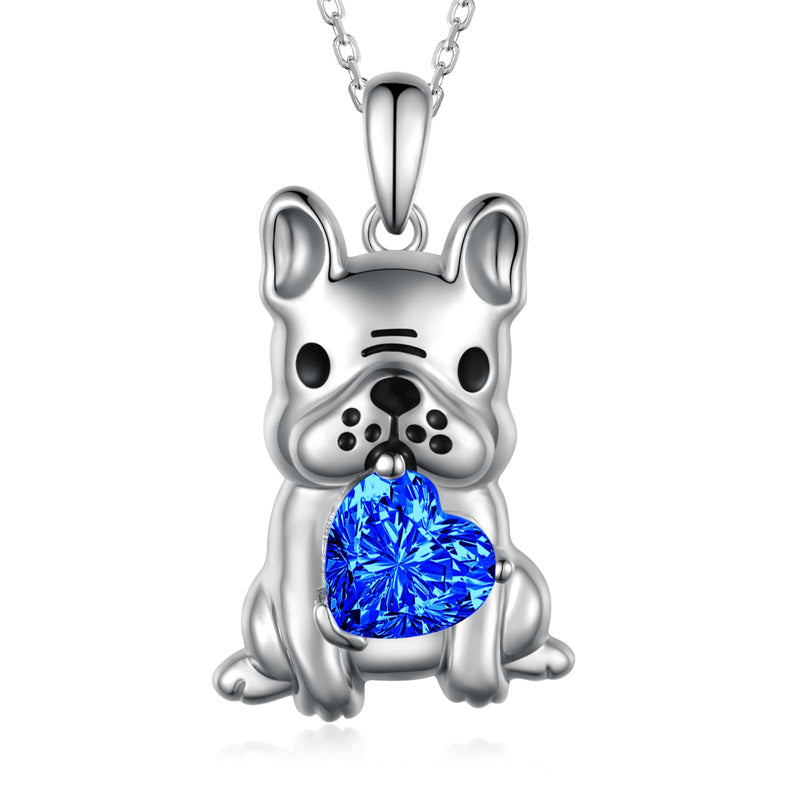 Sterling Silver French Bulldog Pendant Necklace