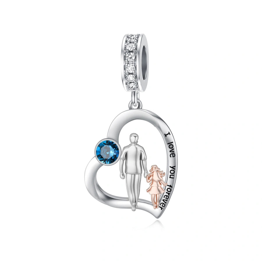 Sterling Silver Father Daughter Mother Daughter Charm Beads