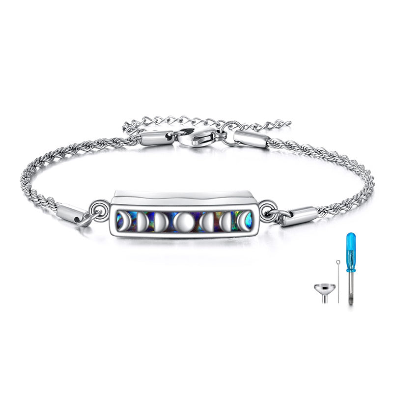 Sterling Silver Rose Butterfly Dragonfly Urn Bracelet for Ashes