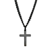 Cross with 3mm Cuban Chain Pendant Necklace for Men