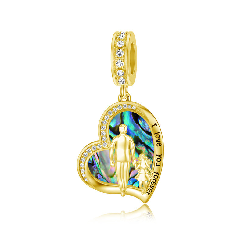 10K Gold 14K Gold 18 K Gold Father Daughter Charm Beads