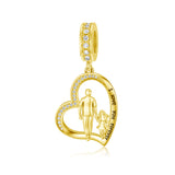 10K Gold 14K Gold 18 K Gold Father Daughter Charm Beads