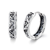 Sterling Silver Vintage Filigree Hoop Earrings