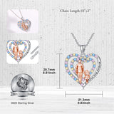 Sterling Silver Father Daughter Heart Pendant Necklace from Dad Gift for Daughter