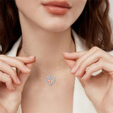 Sterling Silver Father Daughter Heart Pendant Necklace from Dad Gift for Daughter