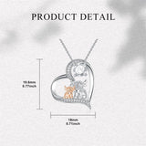 Sterling Silver Birthstone Two Highland Cow Pendant Necklace