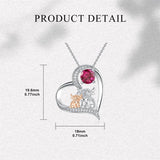 Sterling Silver Birthstone Two Highland Cow Pendant Necklace