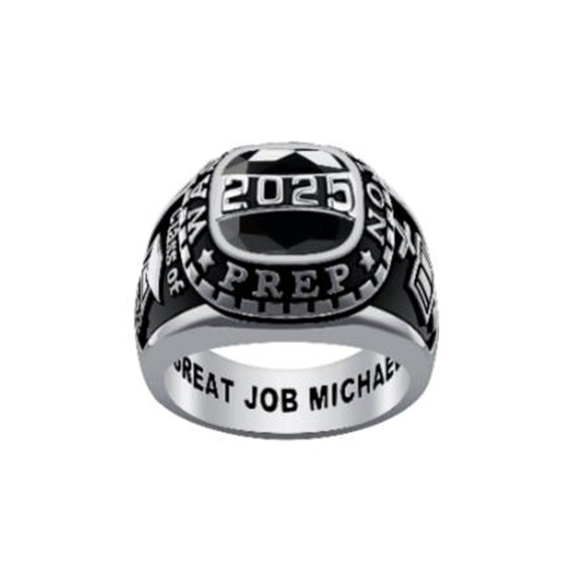 Sterling Silver Personalized  High School Colleg Class Ring
