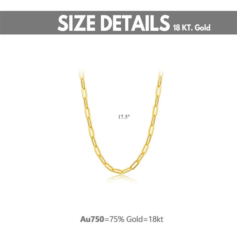 18K Gold Paperclip Chain Necklace