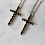 Engraved Cross Necklace Personalized Cross Pendant For Men Father's Day Gift