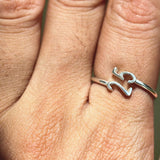 Sterling Silver Personalized Number Ring