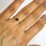 Sterling Silver Oval Moss Agate Ring with Rainbow Moonstone, Turquoise, and Black Onyx